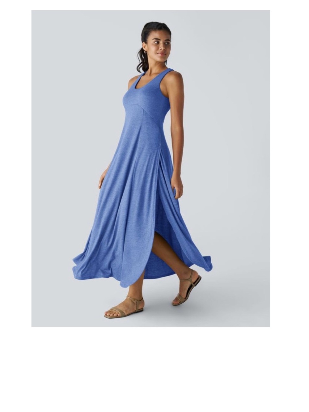 Halara Sleeveless V-Neck Maxi Dress in Periwinkle Blue